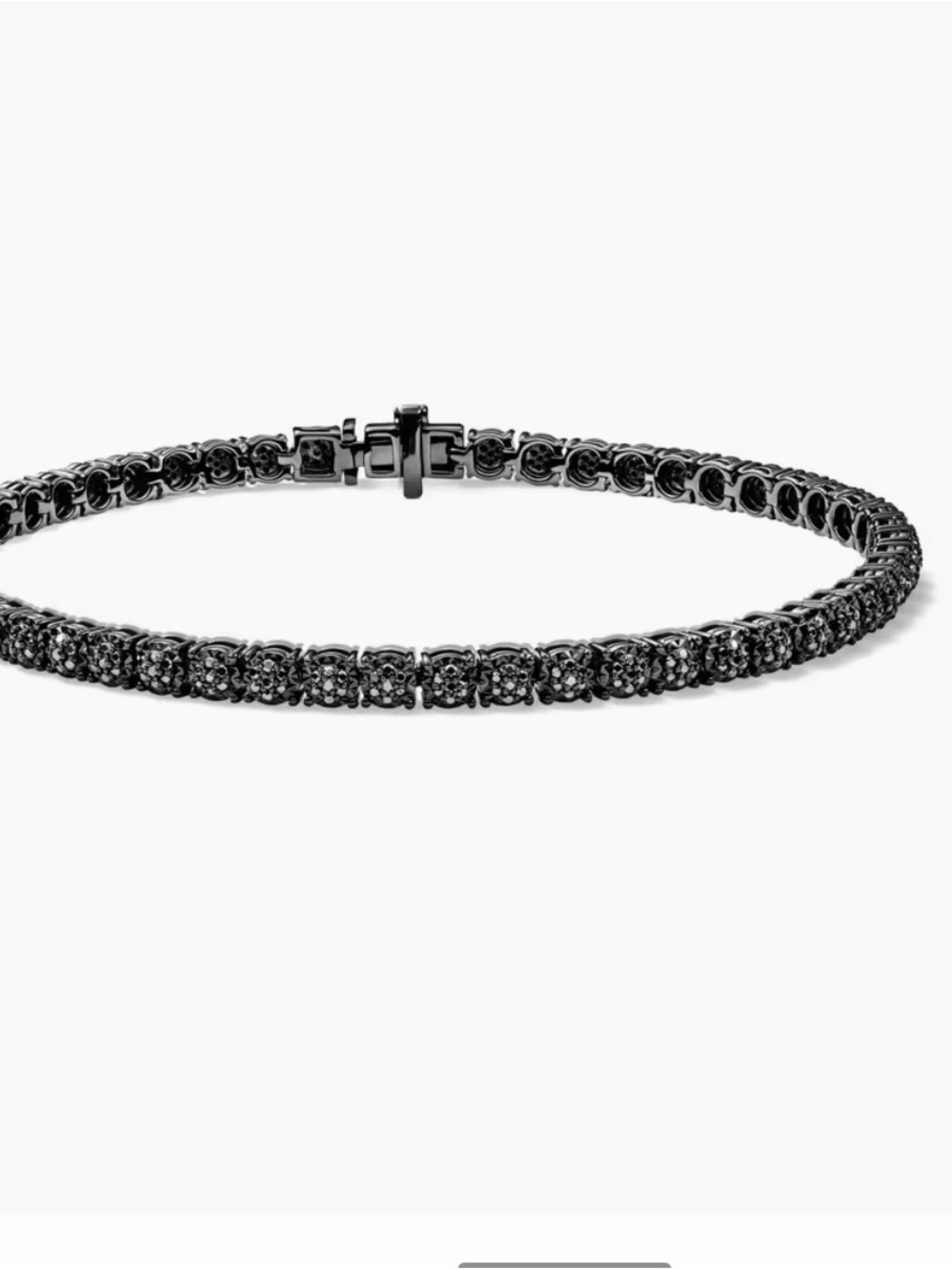 Helzberg Diamonds Black Tennis Bracelet with Dark Stones